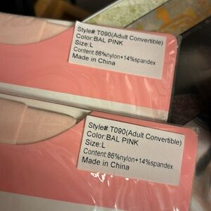 2 pair Natalie pink adult convertible ballet pink tights L